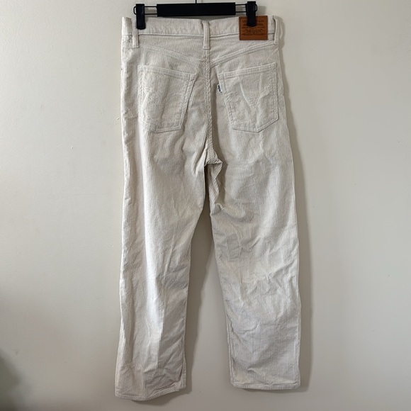 Levi’s Ribcage Straight Ankle High Rise Corduroy Pant Cream Size 28 - Picture 8 of 12